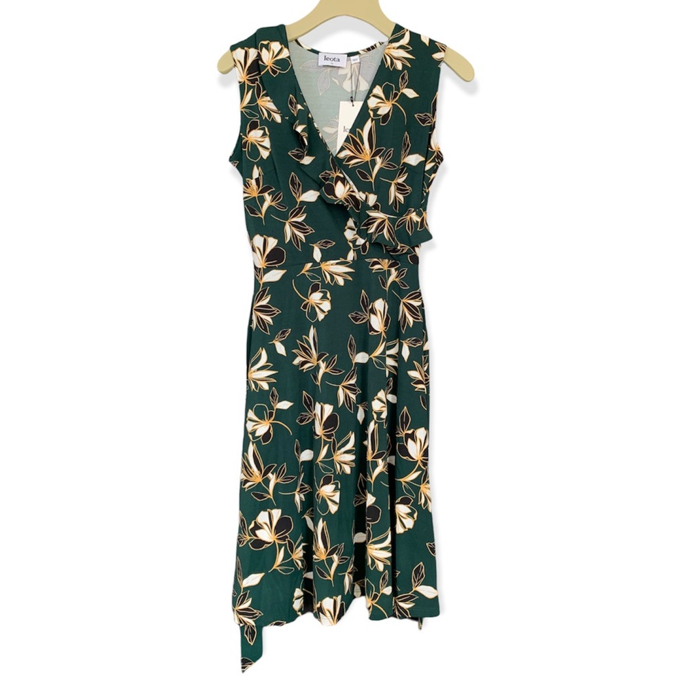 Leota Felicity Sleeveless Ruffle Perfect Faux Wrap Dress - Picture 2 of 11